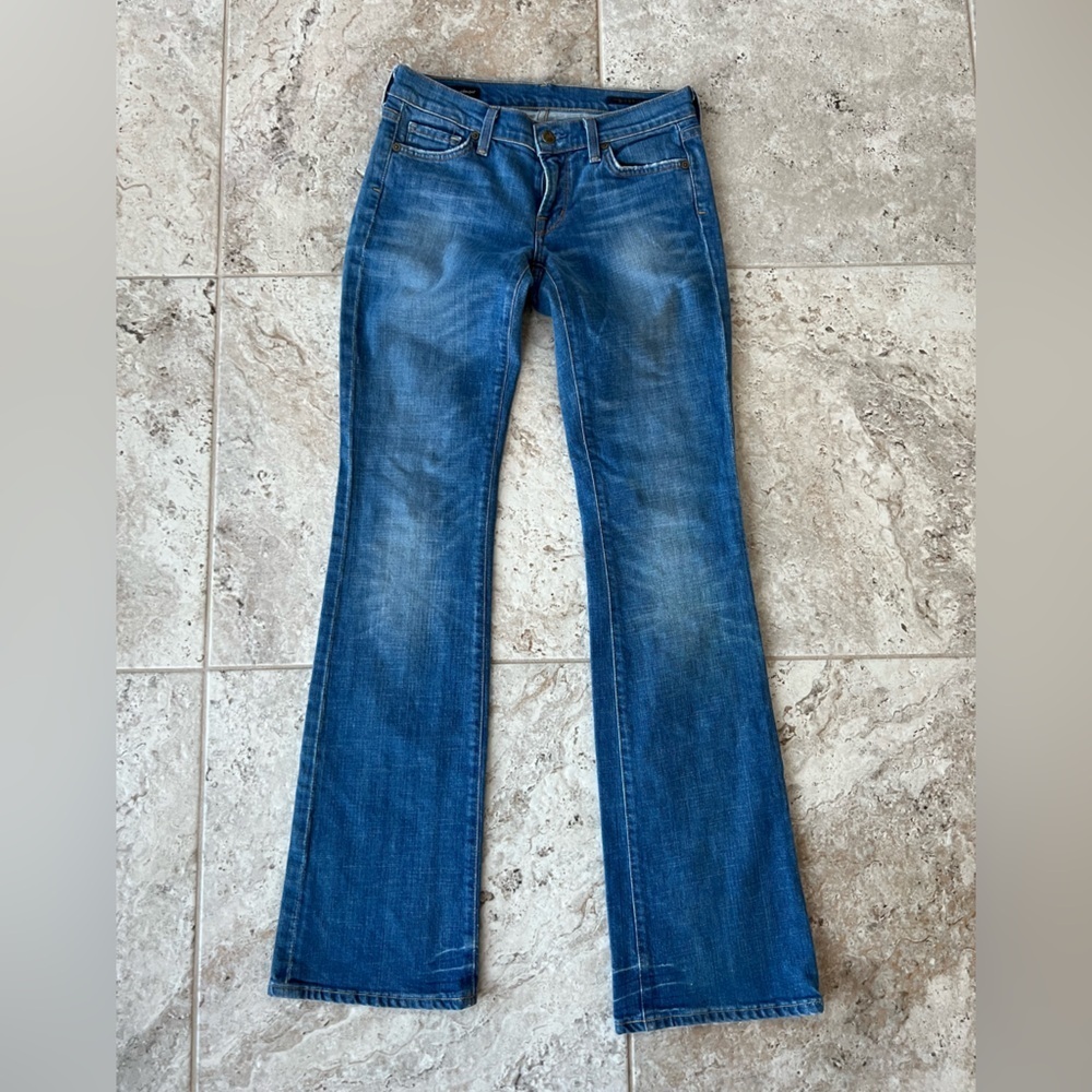 Citizens of Humanity Ric Rac #108 Stretch Low Rise Bootcut Distressed Jeans, 27